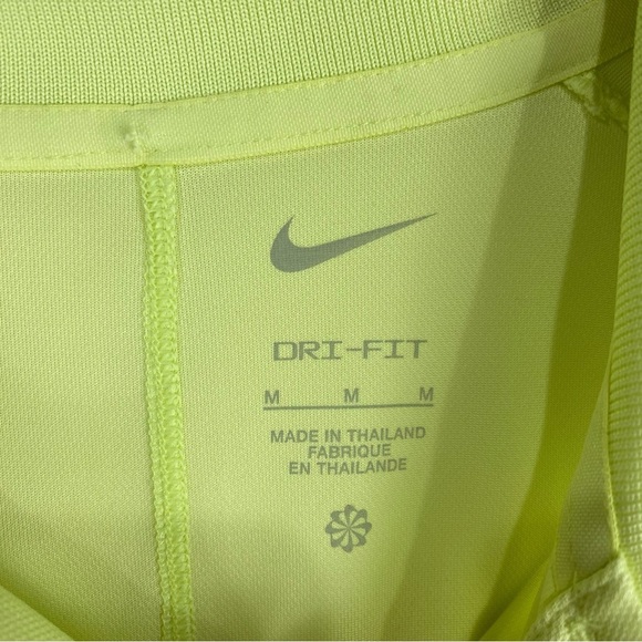 Nike Dri-Fit Polo‎ Golf Pullover T-Shirt Top Sporty Athletic Yellow Size Medium - Picture 3 of 5